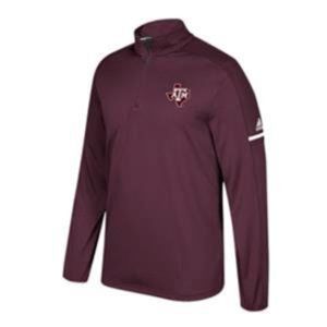 Texas A Aggies Adidas NCAA Men's Sideline 1/4 Zip Pullover Wind Shirt - Maroon
